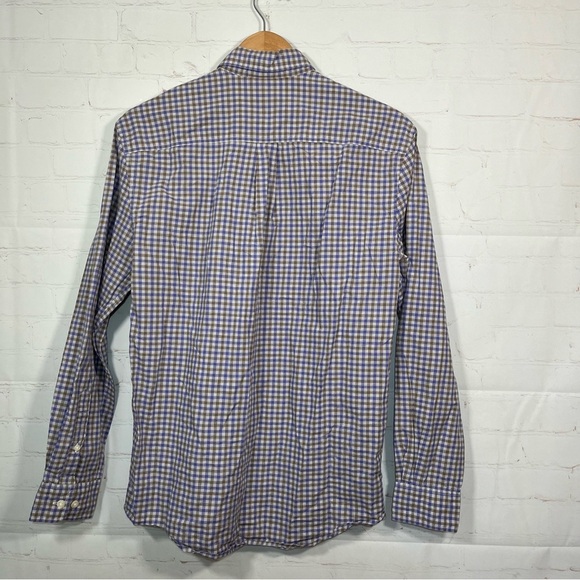 Johnnie-O Check Plaid Button Up Shirt Mens Size Small Purple Brown Cotton - Picture 14 of 14